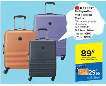 Carrefour DELSEY Trolleykoffer met 4 wielen Marina aanbieding