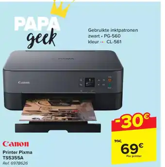 Carrefour Canon printer pixma TS5355A aanbieding