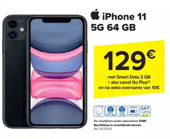 Carrefour iPhone 11 5G 64 GB aanbieding