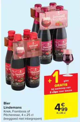 Lindeman Kriek, Framboos of Pêcheresse, 4 x 25 cl (leeggoed niet inbegrepen)