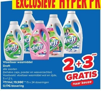 Carrefour Vloeibaar wasmiddel dreft aanbieding