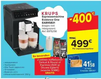 Carrefour Espressomachine evidence one ea895831 aanbieding