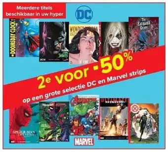 Op een grote selectie dc en marvel strips