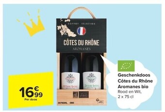 Carrefour Geschenkdoos côtes du rhône aromanes bio aanbieding