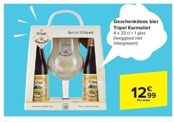 Carrefour Geschenkdoos bier tripel karmeliet aanbieding