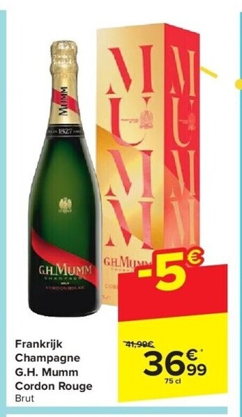 Carrefour Frankrijk champagne g.h. mumm cordon rouge aanbieding