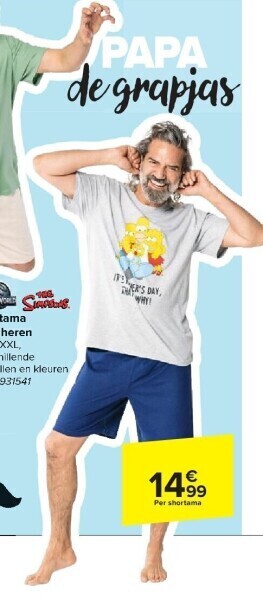 Carrefour Shortama voor heren aanbieding
