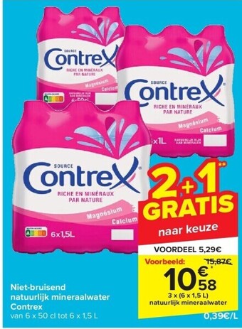 Carrefour Niet-bruisend natuurlijk mineraalwater contrex aanbieding