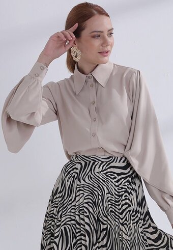 Bol.com Blouse dames dakota oudroze ballonmouw aanbieding