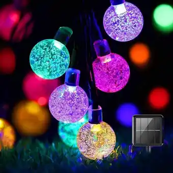 Homèlle solar lichtsnoer - 50 led - 5 + 2 meter - multi-color - ø2cm - tuinverlichting op zonne-energie - kerstverlichting -