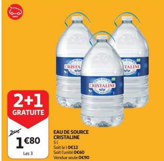Auchan CRISTALINE EAU DE SOURCE 5L aanbieding