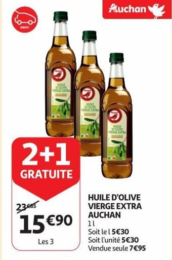 Auchan HUILE D'OLIVE VIERGE EXTRA AUCHAN 1L aanbieding