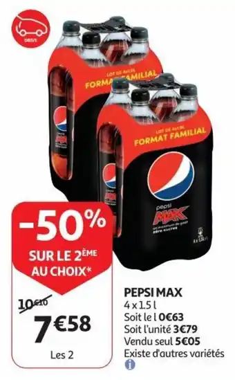Auchan PEPSI MAX 4x 1.5L aanbieding