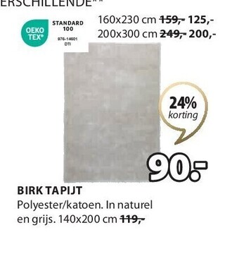 Jysk Birk tapijt aanbieding