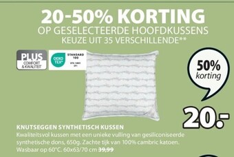 Jysk Knutseggen synthetisch kussen aanbieding