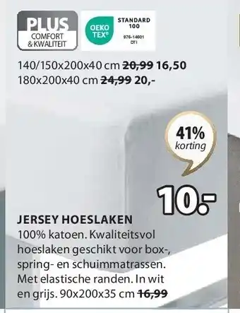 Jysk Jersey hoeslaken aanbieding