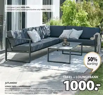 Jysk Vonge tafel + loungebank aanbieding