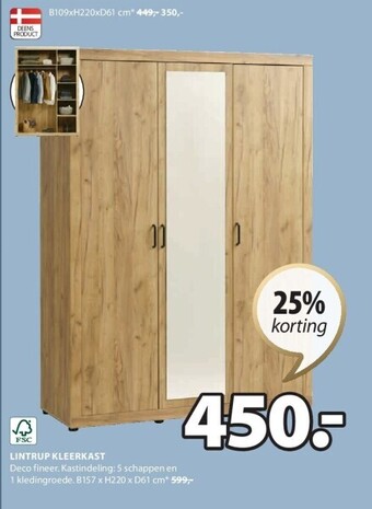 Jysk Lintrup kleerkast aanbieding