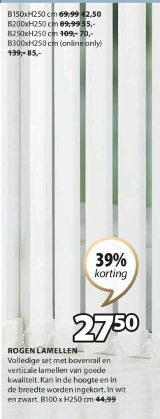 Jysk Rogen lamellen aanbieding