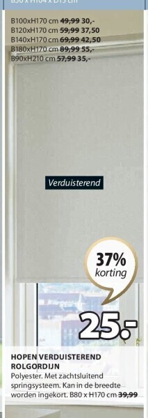Jysk Hopen verduisterend rolgordijn aanbieding