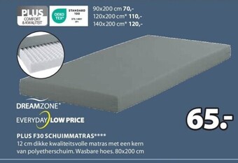 Jysk Plus f30 schuimmatras aanbieding