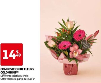 COMPOSITION DE FLEURS COLOMBINE(¹)