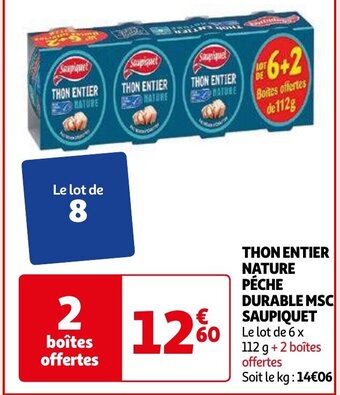 THON ENTIER NATURE PÉCHE DURABLE MSC SAUPIQUET