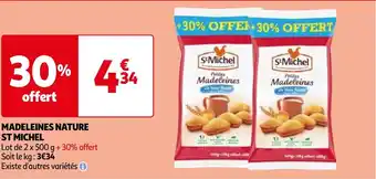 Auchan ST MICHEL MADELEINES NATURE 2 x 500g + 30% offert aanbieding
