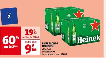 Auchan HEINEKEN BIÈRE BLONDE 20 x 25cl aanbieding