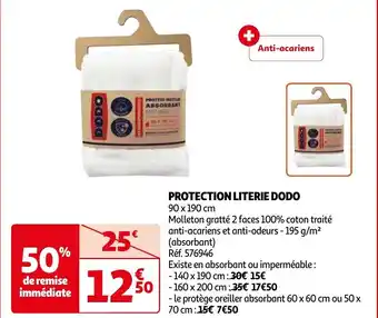 PROTECTION LITERIE DODO 90 X 190CM