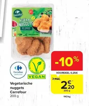 Vegetarische nuggets carrefour 200 g