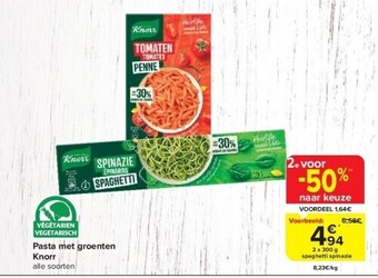 Carrefour Pasta met groenten knorr aanbieding