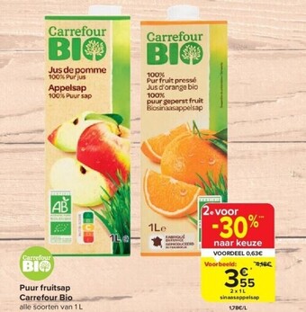 Puur fruitsap carrefour bio