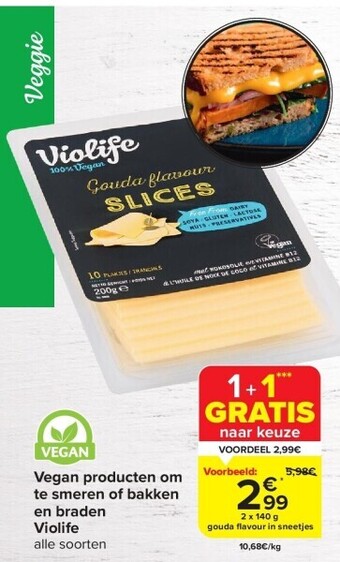 Vegan producten om te smeren of bakken en braden violife