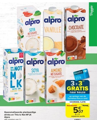 Carrefour Gearomatiseerde plantaardige drinks en this is not m*lk alpro aanbieding