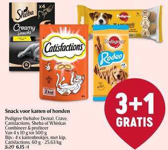 Delhaize Snack voor katten of honden aanbieding