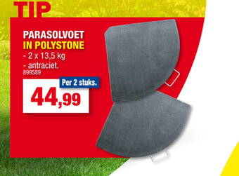 Hubo PARASOLVOET IN POLYSTONE aanbieding
