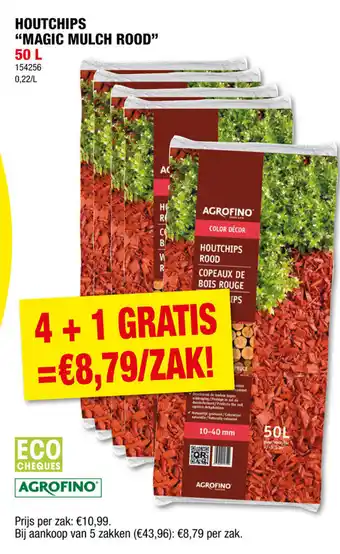 Hubo HOUTCHIPS "MAGIC MULCH ROOD" aanbieding