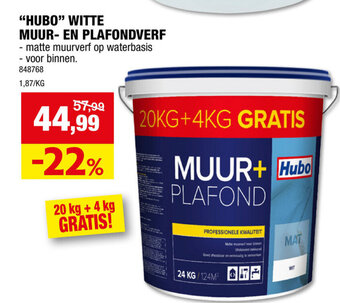 Hubo "HUBO" WITTE MUUR- EN PLAFONDVERF aanbieding