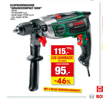 Hubo BOSCH KLOPBOORMACHINE "ADVANCEDIMPACT 9000" aanbieding