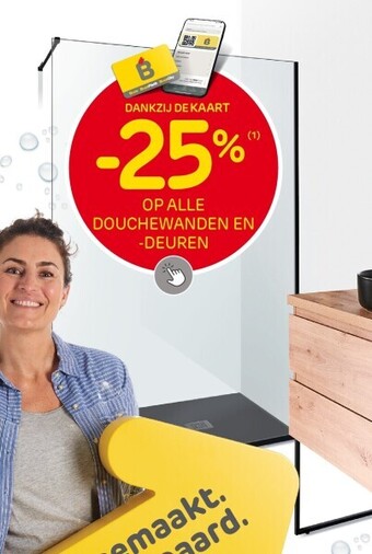 Brico Op alle douchewanden en -deuren aanbieding