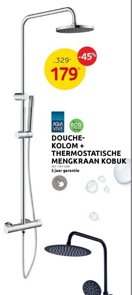 Brico Douchekolom + thermostatische mengkraan kobuk aanbieding