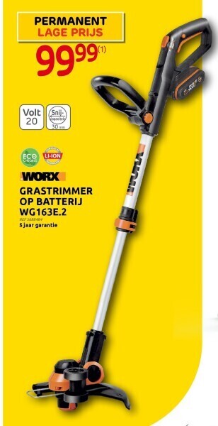 Brico Grastrimmer op batterij wg163e.2 aanbieding