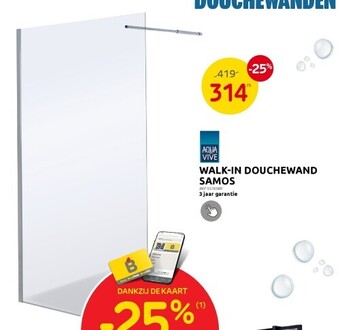 Walk-in douchewand samos