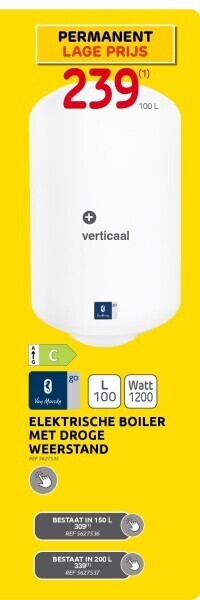Brico Elektrische boiler met droge weerstand aanbieding