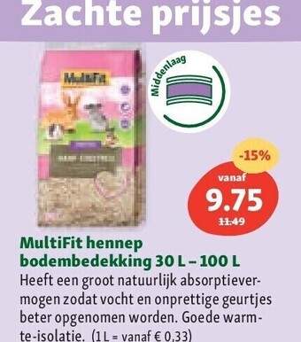 Maxi Zoo Multifit hennep bodembedekking 30 l – 100 l aanbieding