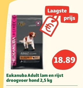Eukanuba adult lam en rijst droogvoer hond 2,5 kg