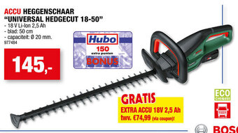 Hubo ACCU HEGGENSCHAAR "UNIVERSAL HEDGECUT 18-50" aanbieding