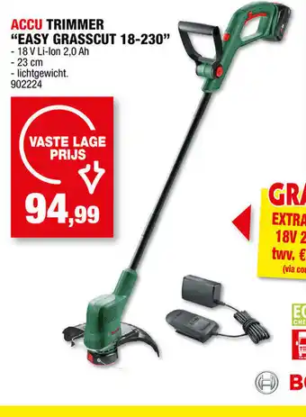 Hubo ACCU TRIMMER "EASY GRASSCUT 18-230" - 18 V Li-Ion 2,0 Ah aanbieding