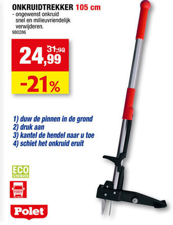 Hubo ONKRUIDTREKKER 105 cm aanbieding